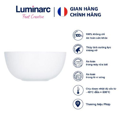 Bát tô đựng canh/trộn salad thủy tinh Luminarc Diwali 21cm D7410 | Hàng chính hãng