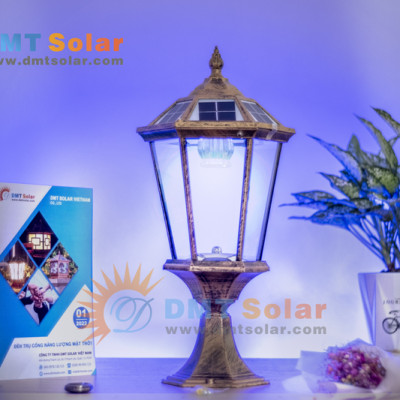 Đèn trụ cổng thuỷ tinh năng lượng mặt trời DMT-TC05 (25x25cm)