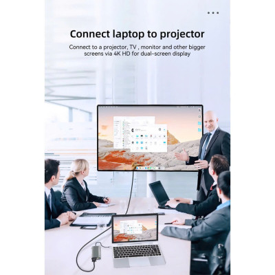 Hub Chuyển Đổi USB Type C - 11 in 1 - HDMI, USB 3.0, PD, SD, TF, RJ45, Audio 3.5mm USB 2.0 VGA - Tốc Độ Cao, Hàng Chính Hãng