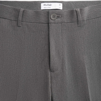 Quần vải / Quần tây nam màu Xám ống suông Form Slim - ROUTINE 10F24PFO044R1