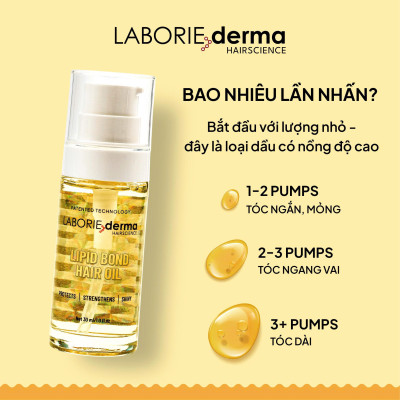 Dầu dưỡng bảo vệ tóc, giúp tóc bóng mượt và chắc khỏe LABORIE derma Lipid Bond Hair Oil - 30ml