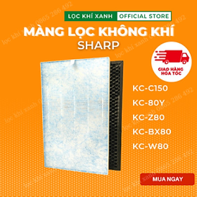 Màng lọc hepa Sharp KC-150, KC-80Y, KC-Z80, KC-BX80, KC-W80. Màng lọc thay thế mới 100%, lọc bụi mịn, màng khử mùi. Hàng nhập khẩu