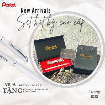 Bút ký cao cấp Pentel Bl2007 ngòi 0.7mm mực xanh thiết kế thanh lịch