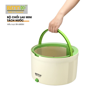 Bộ Chổi Lau Nhà Mini Tách Nước Bẩn Bennix Thailand, Cây Lau Nhà Tự Vắt Thông Minh BN-688SM Kèm Thùng Cao Cấp- Hàng Chính Hãng