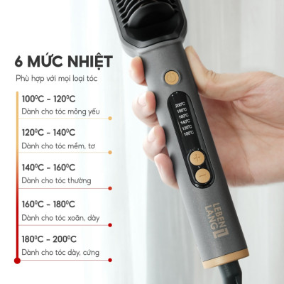 Lược điện chải tóc Lê Bên Làng LBL3055 inon âm chống xơ rối, kèm gương - Hàng chính hãng