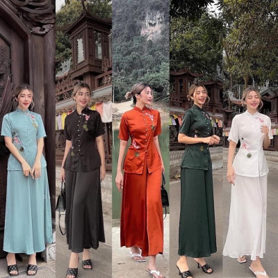 Đồ Lam Đi Chùa # Cá Ngọc Quần Váy # Vải Lụa Cao Cấp# Quần Áo # Đồ Bộ