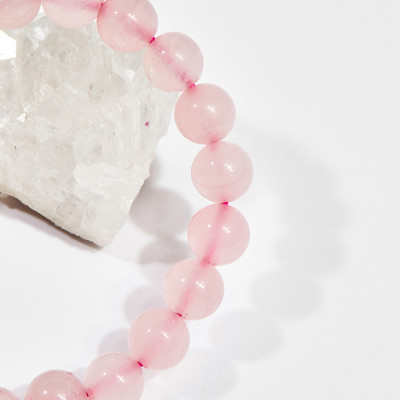 Vòng tay phong thủy nữ đá thạch anh hồng charm cát tường 8mm mệnh hỏa , thổ - Ngọc Quý Gemstones