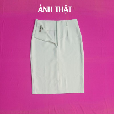 Chân Váy Công Sở Nữ New Design Thiết Kế Dáng Váy Midi , Phom Ôm Body ,Màu Trắng Sang Trọng ,Vải Dày Tốt Co giãn CV0062