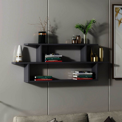 Kệ sách treo tường gỗ công nghiệp hiện đại SMLIFE Waldess