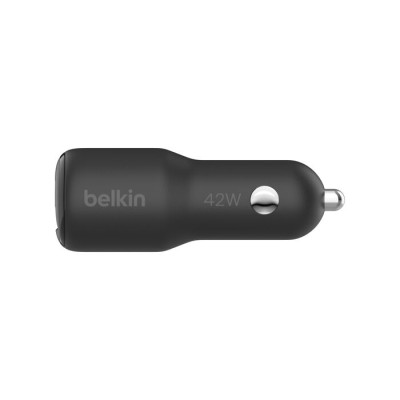 Sạc Ô Tô Hai Cổng 1A1C 42W Belkin BoostCharge CCB005QCBK, PD + Quick Charge, Hàng Chính Hãng
