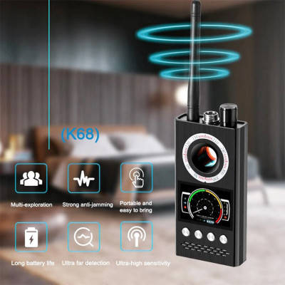 ROGTZ - Máy dò Camera ẩn Máy ghi âm GPS Tín hiệu di động Tín hiệu vô tuyến K68 Detector Pin Lithium 1200mAh Thời gian sử dụng 8-10 tiếng Sạc nhanh Kích thước siêu nhỏ Khu vực dò rộng Văn phòng Khách sạn Nhà ở Oto Hàng Chính Hãng