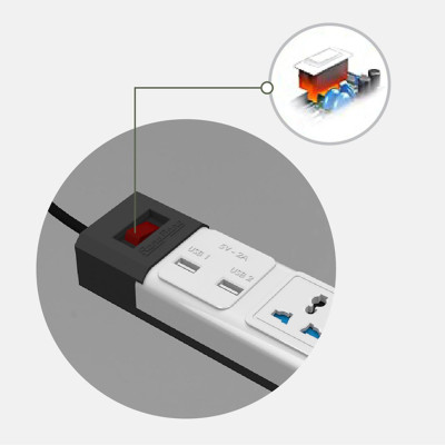 Ổ cắm kéo dài đa năng USB 3m-5m chính hãng Rạng Đông Model: OC02.USB 3C/3M/10A