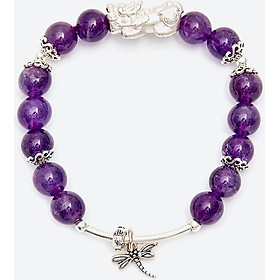 Vòng tay đá thạch anh tím phối tỳ hưu Ngọc Quý Gemstones