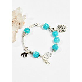 Vòng tay phong thủy nữ đá amazonite phối charm (9mm) mệnh thủy , mộc - Ngọc Quý Gemstones