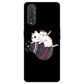 Ốp lưng dành cho Oppo Find X2 mẫu Mèo Trắng Ôm Túi