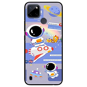 Ốp lưng dành cho Realme C21Y - Realme C25Y mẫu Phi Hành Xanh Tím