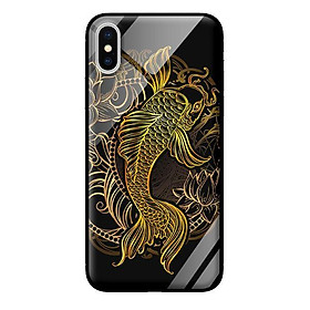 Ốp lưng kính cường lực cho iPhone XS MAX Cá Chép Vàng - Hàng chính hãng