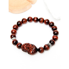 Vòng tay đá mắt hổ phối tỳ hưu đá - Ngọc Quý Gemstones