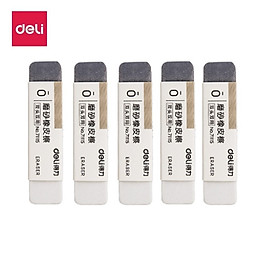 Set 5 viên gôm tẩy 2 đầu Deli 71115 / Gôm tẩy bút mực và tẩy chì hai đầu CÓ THỂ tẩy mực máy in