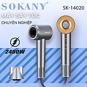 Máy sấy tóc 2 chiều nóng lạnh SOKANY SK-14020 công suất lớn 2400W, cung cấp ion âm chăm sóc tóc chuyên nghiệp - HÀNG CHÍNH HÃNG