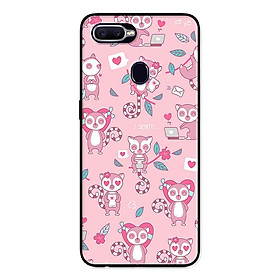 Ốp Lưng in cho Oppo F9 Mẫu Gấu Chó Nền Hồng - Hàng Chính Hãng