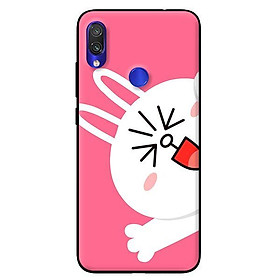 Ốp lưng in cho Xiaomi Redmi Note 7 mẫu Thỏ Line Nền Hồng - Hàng chính hãng