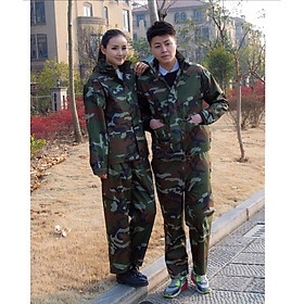 Áo mưa  bộ  size 3XL   ( từ 65 kg  - 80kg  ),  Áo mưa người lớn  cho nam  và  nữ  ,  có túi đựng sang trọng  , vải dù họa tiết lính rằn ri cao cấp , sản phẩm đi mưa nhỏ gọn mang theo mọi nơi 