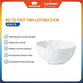 Bộ 4 bát tô đựng canh thủy tinh Luminarc Lotusia 21cm N3619 | Hàng chính hãng