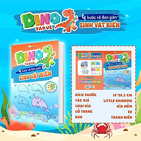 Sách - Dino Tập Vẽ - 4 Bước Tập Vẽ Đơn Giản Cho Bé - 10 Trang Stickers - Megabook