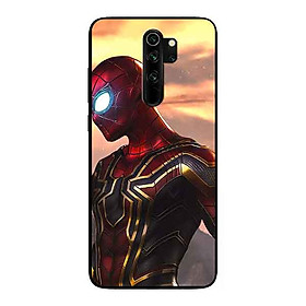 Ốp Lưng in cho Xiaomi Redmi Note 8 Pro Mẫu Người Nhện Nền Đỏ - Hàng Chính Hãng
