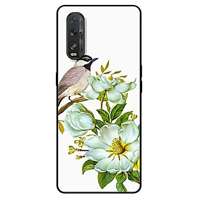 Ốp lưng dành cho Oppo Find X2 mẫu Chim Đậu Cành Hoa Trắng
