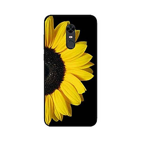 Ốp Lưng in cho Xiaomi Redmi 5 Plus Mẫu Hoa Hướng Dương Nền Đen - Hàng Chính Hãng