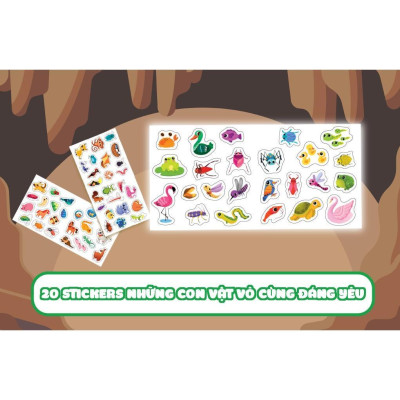 Sách - Cuộc Phiêu Lưu Của Mèo Tí Hon Trong Lòng Đất (20 Stickers Con Vật Đáng Yêu) - Megabook