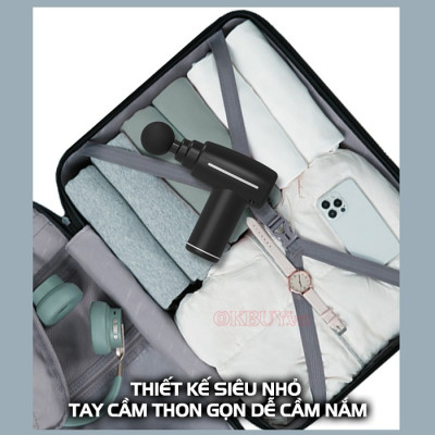 Súng massage cầm tay mini Puli PL-656 - 6 đầu cải tiến giảm đau nhức, căng cơ toàn thân