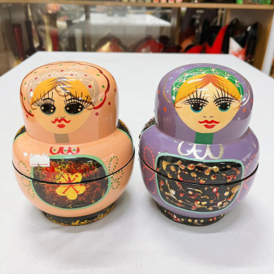 Bộ 3 Búp bê Nga sơn mài cao cấp Thanh Bình Lê quà tặng ý nghĩa, trang trí bàn, kệ, tủ, nhà cửa, văn phòng, đựng trang sức