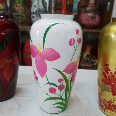 Bình lu cao Sơn Mài Cao Cấp Thanh Bình Lê size 25x13 cm Cắm Hoa, Trang Trí Kệ, Bàn Làm Việc, Quà Tặng