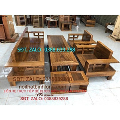 Bộ ghế đối gỗ hương xám BG096