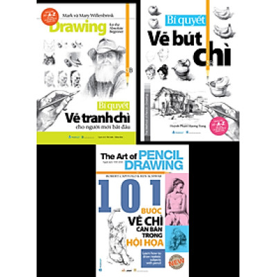 Combo 3 Cuốn Bí Quyết Vẽ Bút Chì + 101 Bước Vẽ Chì Căn Bản Trong Hội Họa + Bí Quyết Vẽ Tranh Chì Cho Người Mới Bắt Đầu - Vanlangbooks