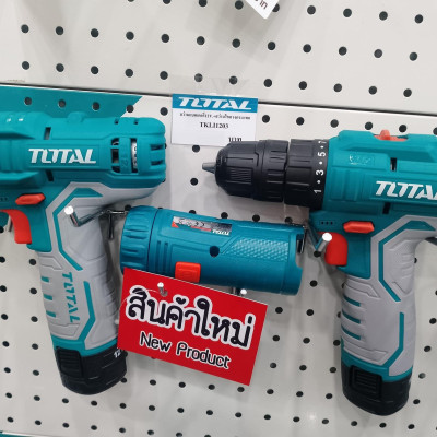 BỘ COMBO MÁY SIẾT VÍT PIN, KHOAN PIN VÀ ĐÈN PIN 12V (2 PIN 12VX1.5AH VÀ 1 SẠC) TOTAL TKLI1203 - HÀNG CHÍNH HÃNG