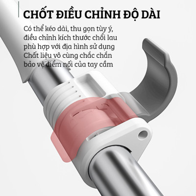 Cây Lau Nhà Thông Minh Hợp Kim Cao Cấp, Chổi Lau Nhà 360 Độ Lau Sạch Vắt Khô DAMAS CT2 - Bản Lau To Giúp Lau Sạch Nhanh Chóng, Khớp Xoay 180 Độ Linh Hoạt - Tự Động Gấp Gọn Tiện Lợi, Tích Hợp Thanh Lược Chải Làm Sạch Bông Lau Dễ Dàng Mà Không Cần Động Tay
