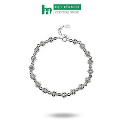 Lắc , Vòng Tay Nữ Bạc Ta Bi Phay Cát 3D BẠC HIỂU MINH LTU522S