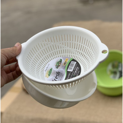 Bộ rổ chậu tròn Sanada Seiko, nhựa PP cao cấp bền đẹp và an toàn, cho thời gian sử dụng lâu dài - nội địa Nhật Bản