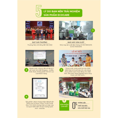 Nước rửa chén hữu cơ Bồ hòn Ecocare tinh dầu Sả Chanh 2000ml