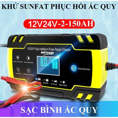 Hàng Nhật - Sạc Ắc Quy Foxsur Thế Hệ Mới 12V 24V – Tự Ngắt, Khử Sunfat, Phục Hồi Ắc Quy Siêu Hiệu Quả , đèn ốp trần
