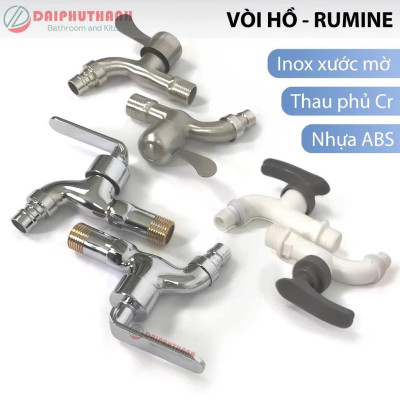 Vòi Hồ Vòi Xả Nước Rumine Gắn Tường - Nhiều mẫu, nhiều chất liệu Inox, thau, nhựa,..