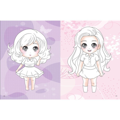 Sách - Dán Hình & Tô Màu IQ EQ CQ - Chibi Girl Tô Màu Bé Gái - Quyến Rũ - Kèm Sticker - Việt Thư