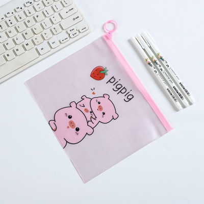 Combo 2 túi đựng bút khóa zip lợn hồng pink pig nhiều mẫu