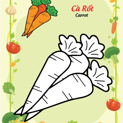 Sách - Bé tô màu và học tiếng anh theo chủ đề - Các loại rau củ
