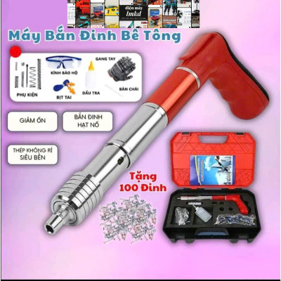 Máy Bắn Đinh Bê Tông Sắt Thép Hạt Nổ – Công Suất Lớn, Siêu Bền, Tặng Đinh & Hộp Dụng Cụ Sẵn Sàng Sử Dụng