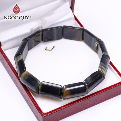 Vòng bản đá mắt hổ xanh đen 17x13x6mm mệnh thủy, mộc - Ngọc Quý Gemstones